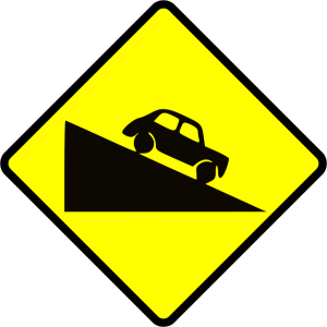 Caution: Steep hill sign